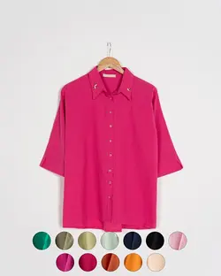 شومیز لینن گلدوزی بلوط کد 2899