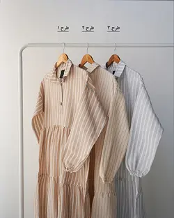 پیراهن راه راه لینن ماریا کد 2860