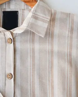 پیراهن راه راه لینن ماریا کد 2860