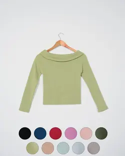 بلوز کبریتی یقه قایقی سیمین کد 3054