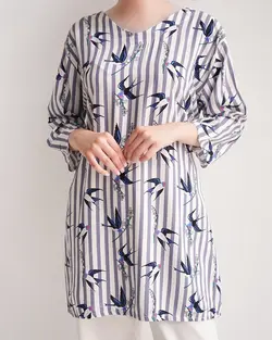 بلوز طرحدار بنفشه کد 3069