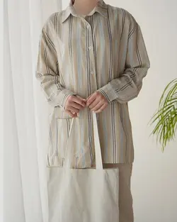 شومیز مانتویی راه راه اریکا کد 3244