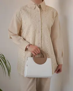 شومیز مانتویی دانتل آرایلی 4 کد 3505