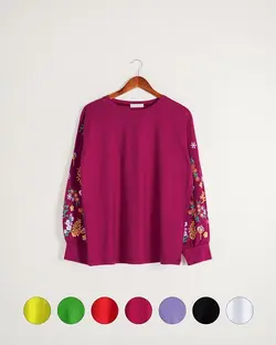 بلوز آستین چاپی گلی کد3753