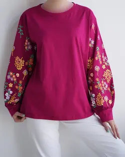 بلوز آستین چاپی گلی کد3753