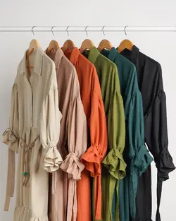 پیراهن آستین عروسکی ماهورا کد 4013