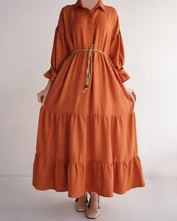 پیراهن آستین عروسکی ماهورا کد 4013