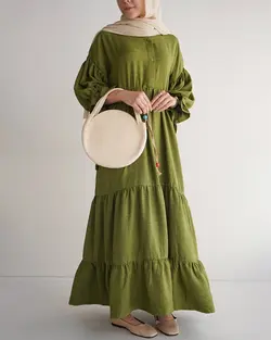 پیراهن آستین عروسکی ماهورا کد 4013