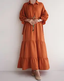 پیراهن آستین عروسکی ماهورا کد 4013