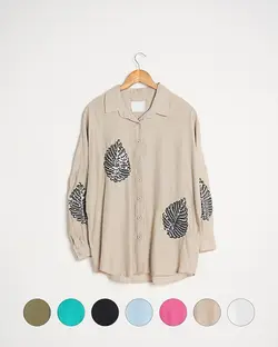 شومیز پولک دوزی برگی کد 4210