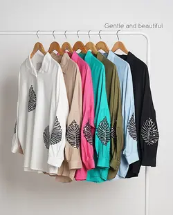 شومیز پولک دوزی برگی کد 4210