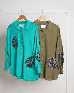 شومیز پولک دوزی برگی کد 4210