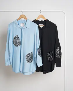 شومیز پولک دوزی برگی کد 4210