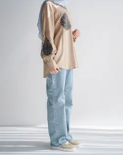 شومیز پولک دوزی برگی کد 4210