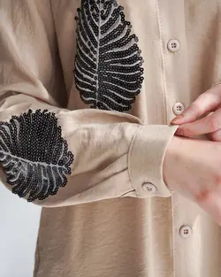 شومیز پولک دوزی برگی کد 4210