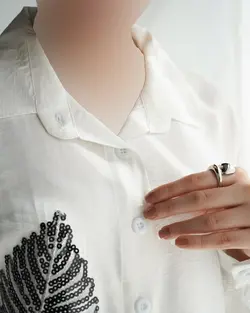 شومیز پولک دوزی برگی کد 4210