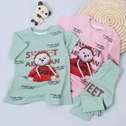 4211-ست تیشرت شلوار خرس بند دار (کودک)