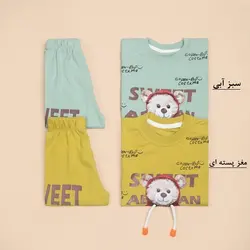 4211-ست تیشرت شلوار خرس بند دار (کودک)