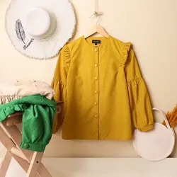 4356-شومیز آستین پفی هیبا