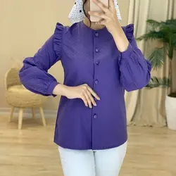 4356-شومیز آستین پفی هیبا