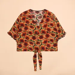 4570- بلوز پایین گره طرحدار