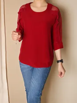 4769-شومیز آستین تور آمیتیس