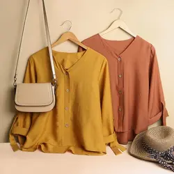 4855-شومیز آستین گره ای مانیسا