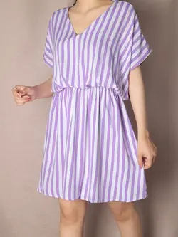 4999-پیراهن راه راه کارولین