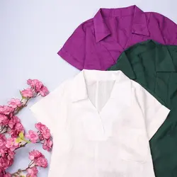 5104- شومیز یقه شکاری عطرین