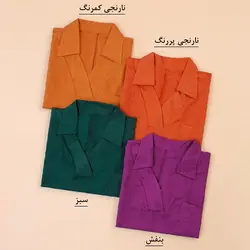 5104- شومیز یقه شکاری عطرین