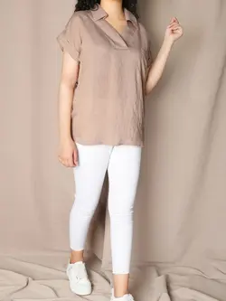 5104- شومیز یقه شکاری عطرین