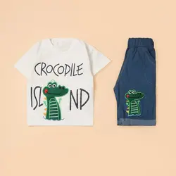 5169-ست تیشرت شلوارک کروکدیل (کودک) 2