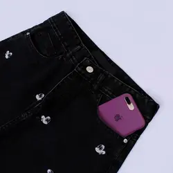 5518-شلوار جین مام استایل میکی موس