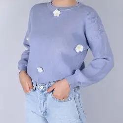 5595-بلوز بافت گل بابونه