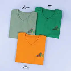 5786-تیشرت جیب گلدوزی کاکتوس