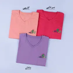 5786-تیشرت جیب گلدوزی کاکتوس