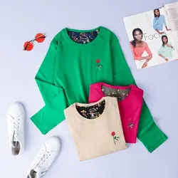 5838-بلوز گلدوزی رز