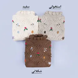 5846-کراپ بافت گلدوزی گل