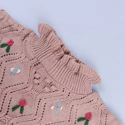 5846-کراپ بافت گلدوزی گل