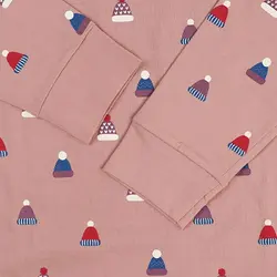 5874-بلوز چاپی کلاه