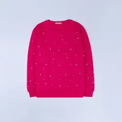 5899-بلوز آستین بلند مروارید