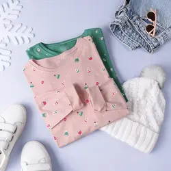 5999-بلوز چاپی کلاه و دستکش