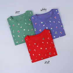 5999-بلوز چاپی کلاه و دستکش