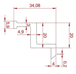 پروفیل آلومینیوم کلمپ انتهایی 35 - پروفیل شیاردار یاکین