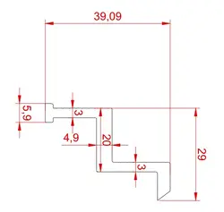 پروفیل آلومینیوم کلمپ انتهایی 39 - پروفیل شیاردار یاکین