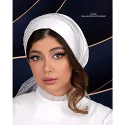 خرید آنلاین توربان سفید K0929-8 - زینا استالیش