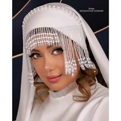 خرید آنلاین توربان بلند آویزدار K0929-17 - زینا استالیش