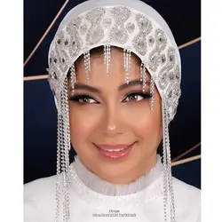 خرید آنلاین توربان سنگ دوزی شده K0929-16 - زینا استالیش