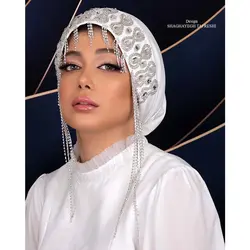 خرید آنلاین توربان سنگ دوزی شده K0929-16 - زینا استالیش