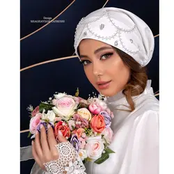 خرید آنلاین توربان ساده سفید K0929-14 - زینا استالیش